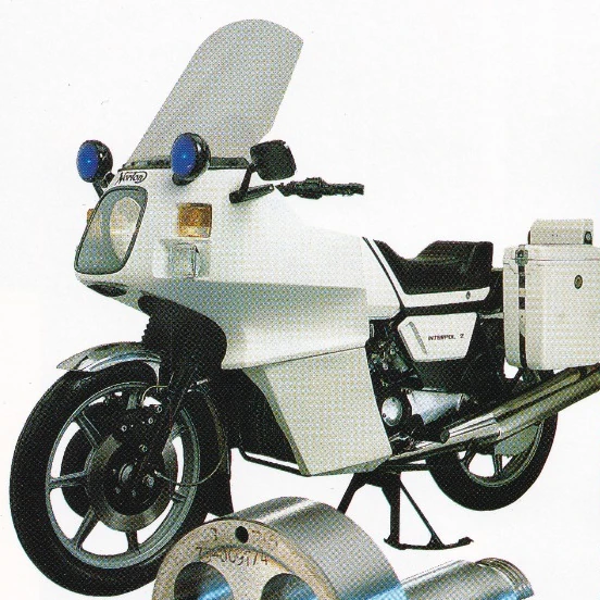 Interpol-Motorrad und Exzenterwelle auf einem eingescannten Hoeckle-Prospekt